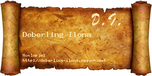 Deberling Ilona névjegykártya